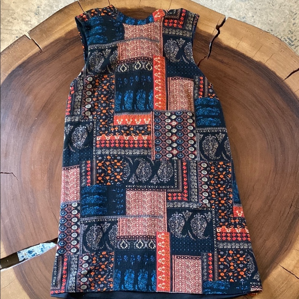 Wrangler Patchwork Bandana Print Sleeveless Mini Dress Western Boho Size small
